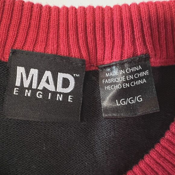 Mad Engine Rudolph Sunglass Snow Holiday Christmas Funky Sweater Size Large - Picture 4 of 14